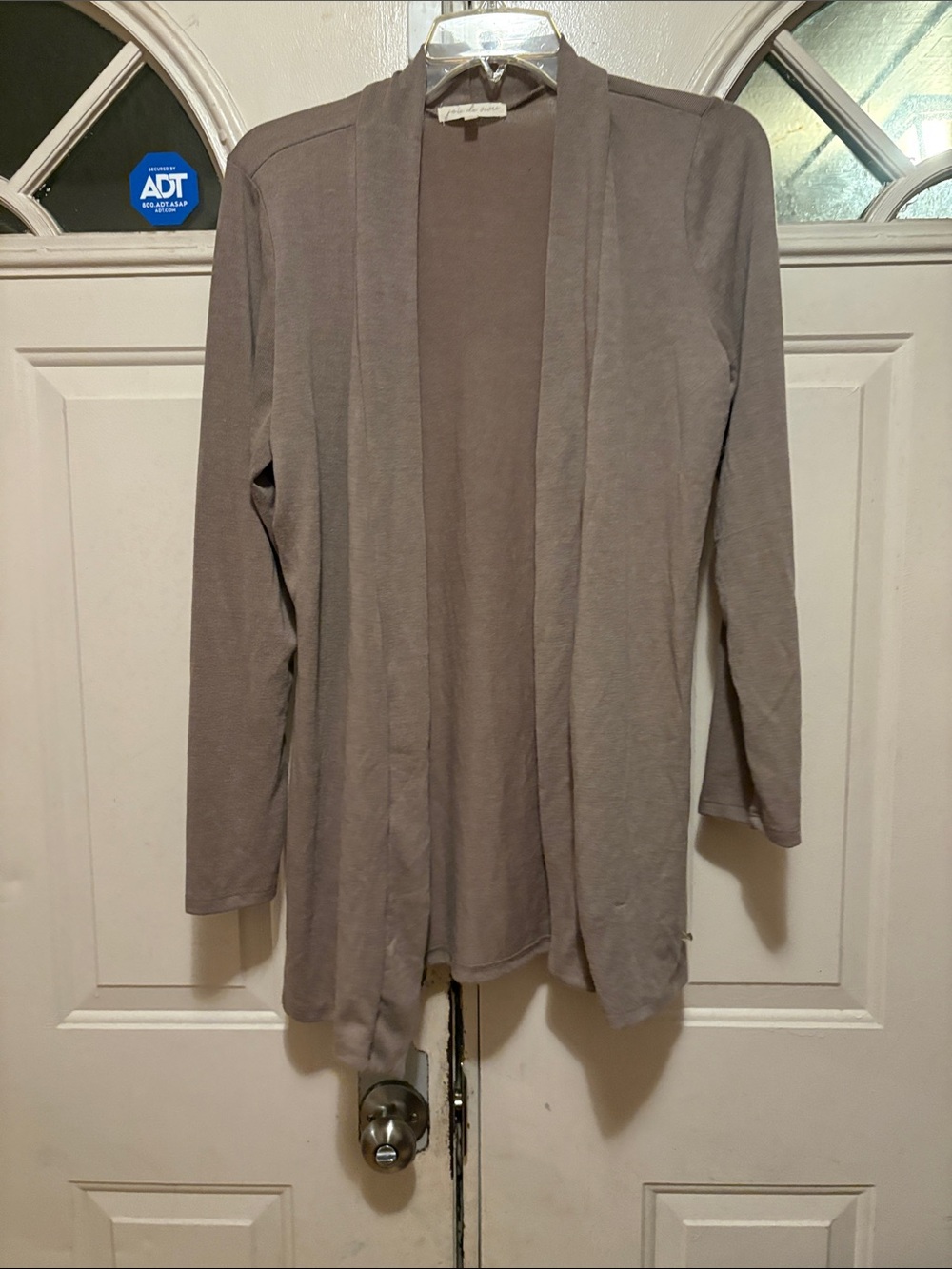 Light Taupe Open-Front Cardigan